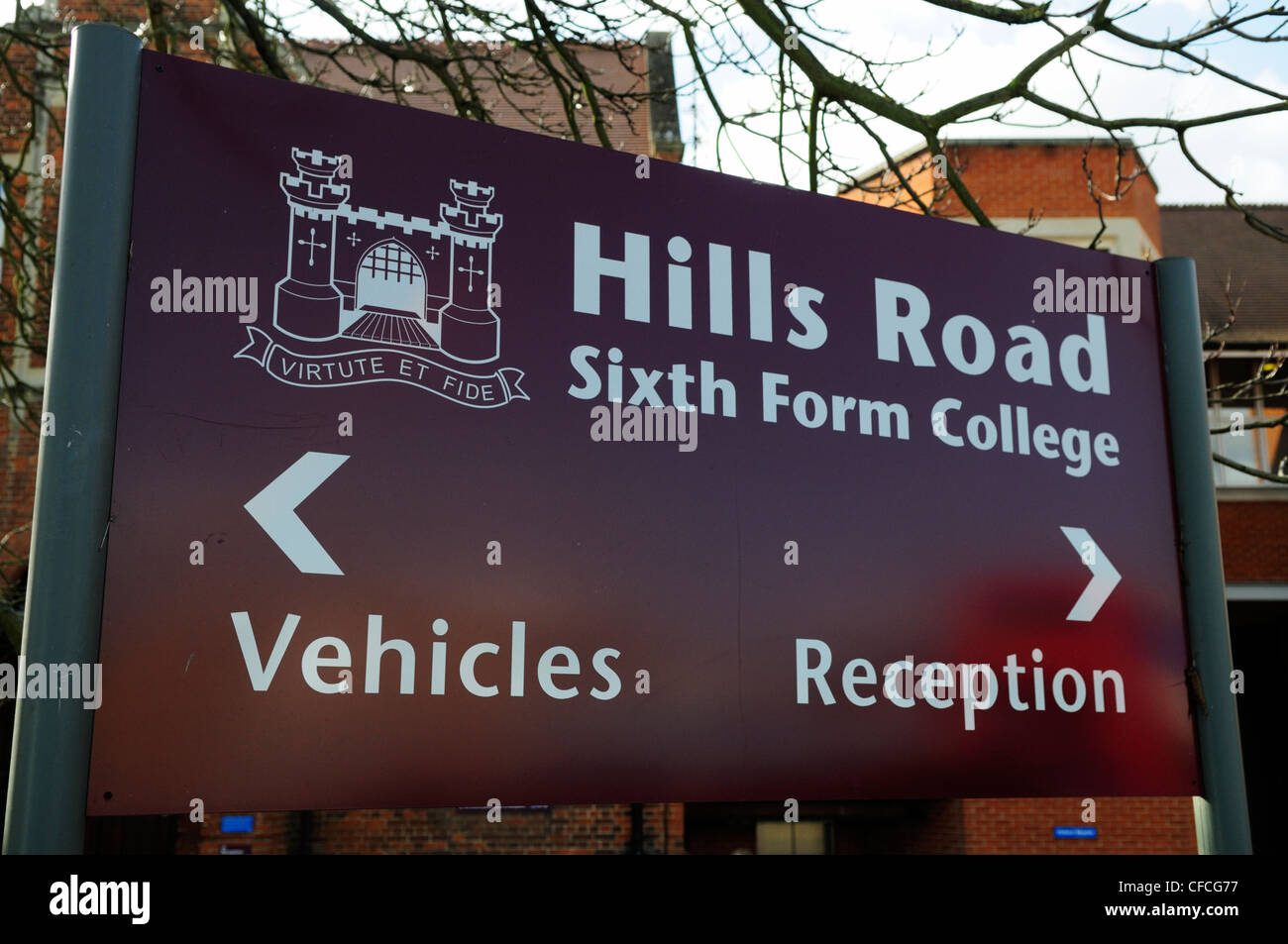 Hills Road Sixth Form College di Cambridge, Inghilterra, Regno Unito Foto Stock
