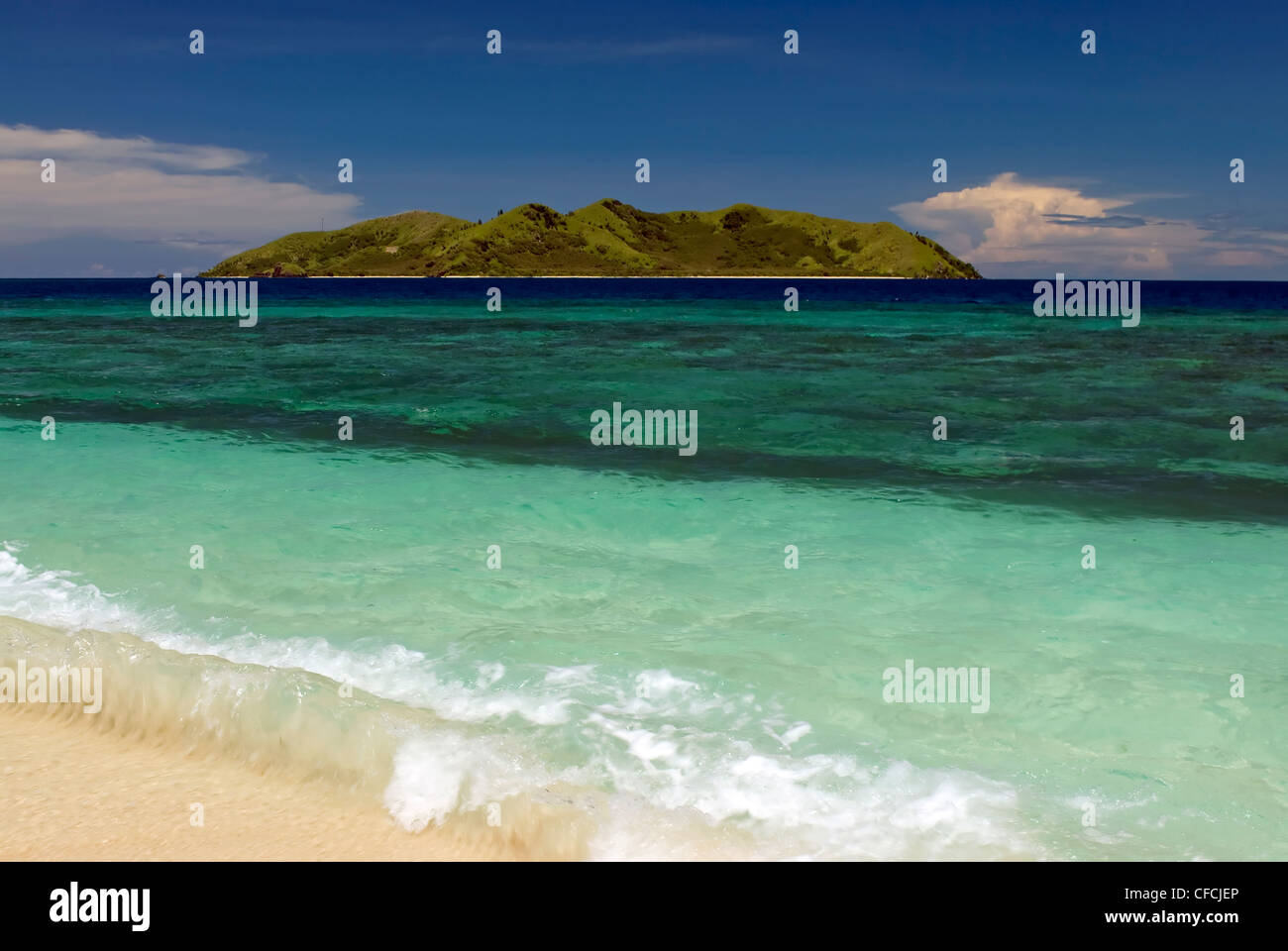 Tavua isola da Matamaoa isola, Figi, South Pacific. Foto Stock