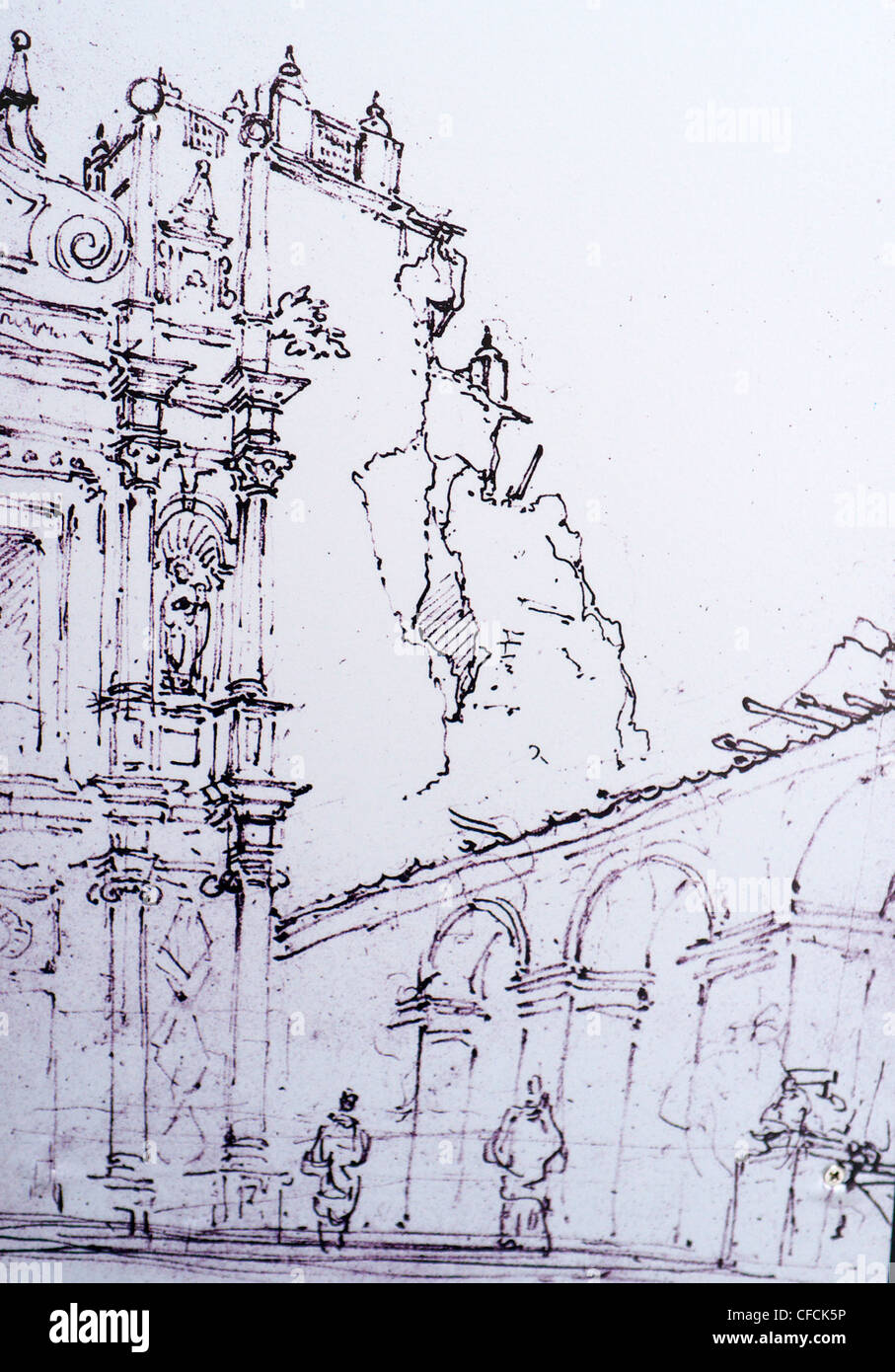 Rovine della Cattedrale di San Paolo a Macao, Cina, circa 1830 Foto Stock