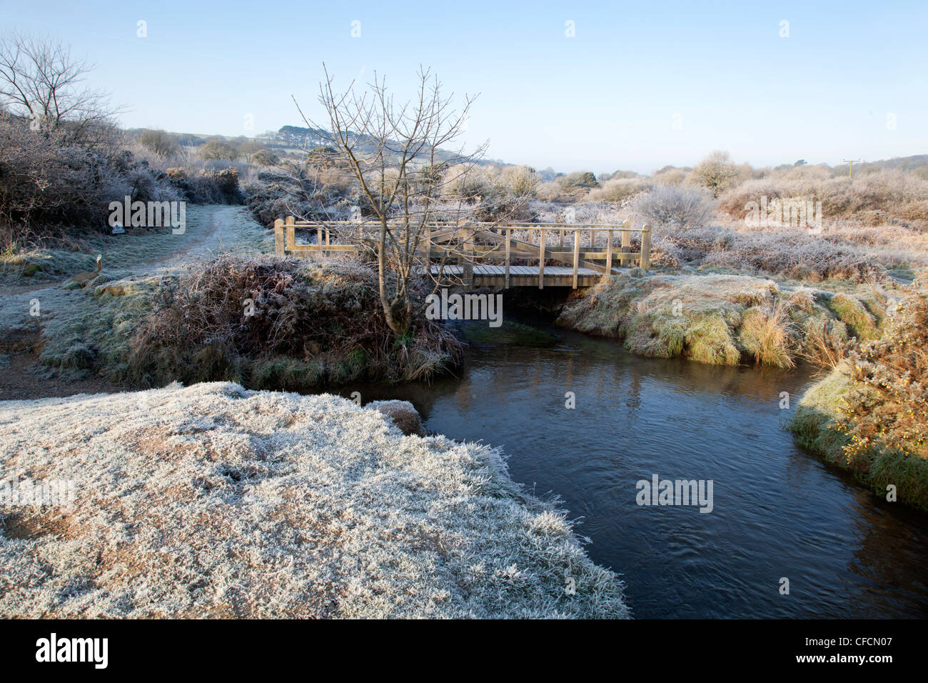 Godolphin; fiume Hayle; inverno; Cornovaglia; Regno Unito Foto Stock