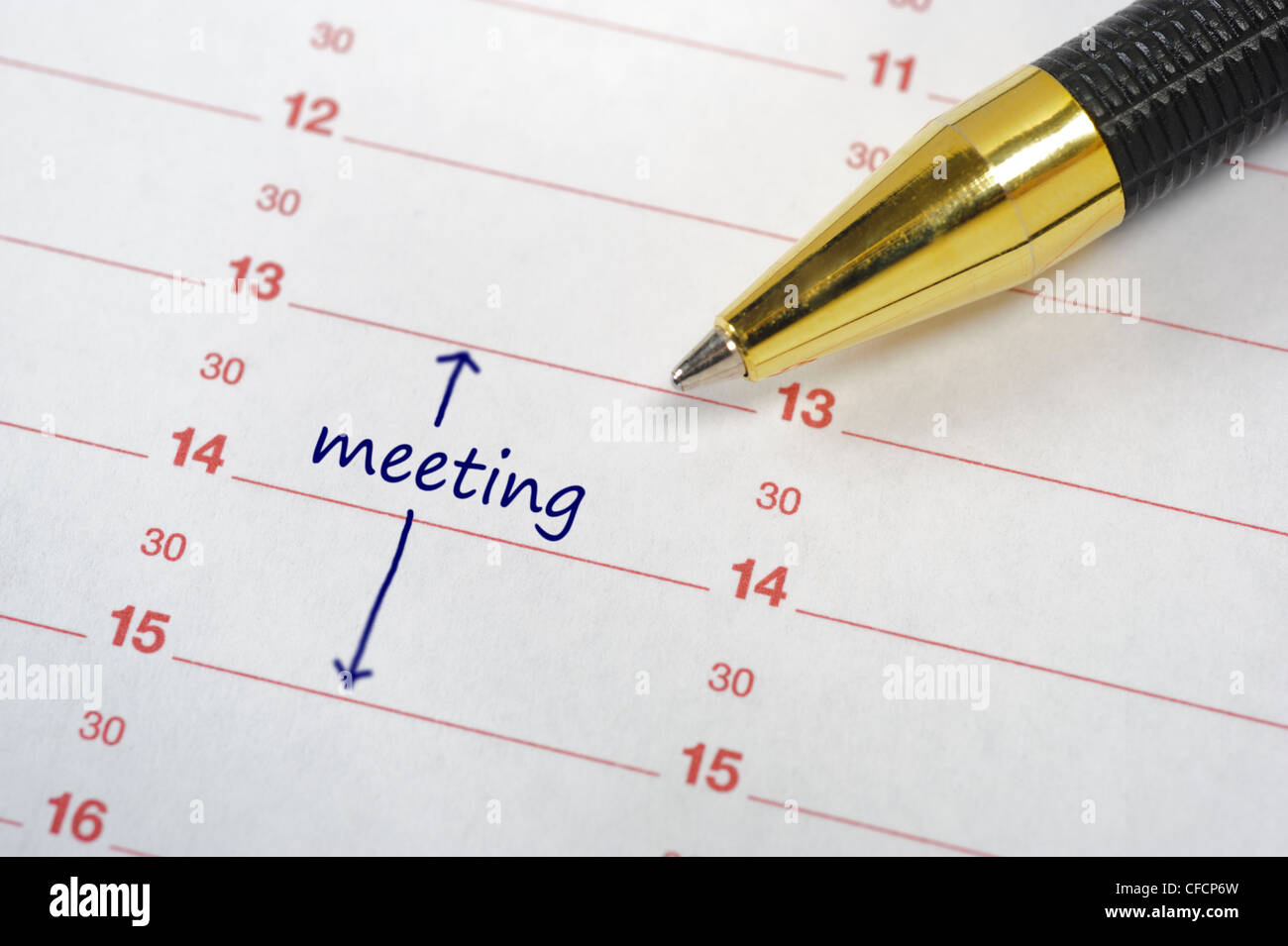 Data della riunione in calendario Foto Stock