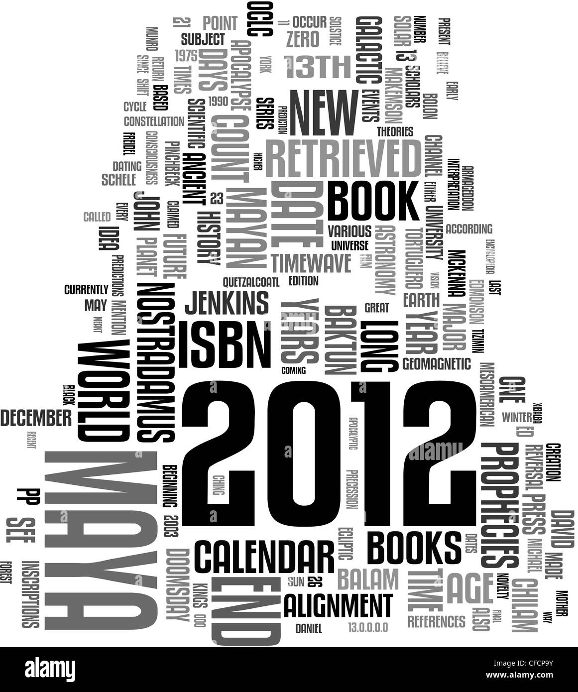 2012 calendario maya word cloud Foto Stock