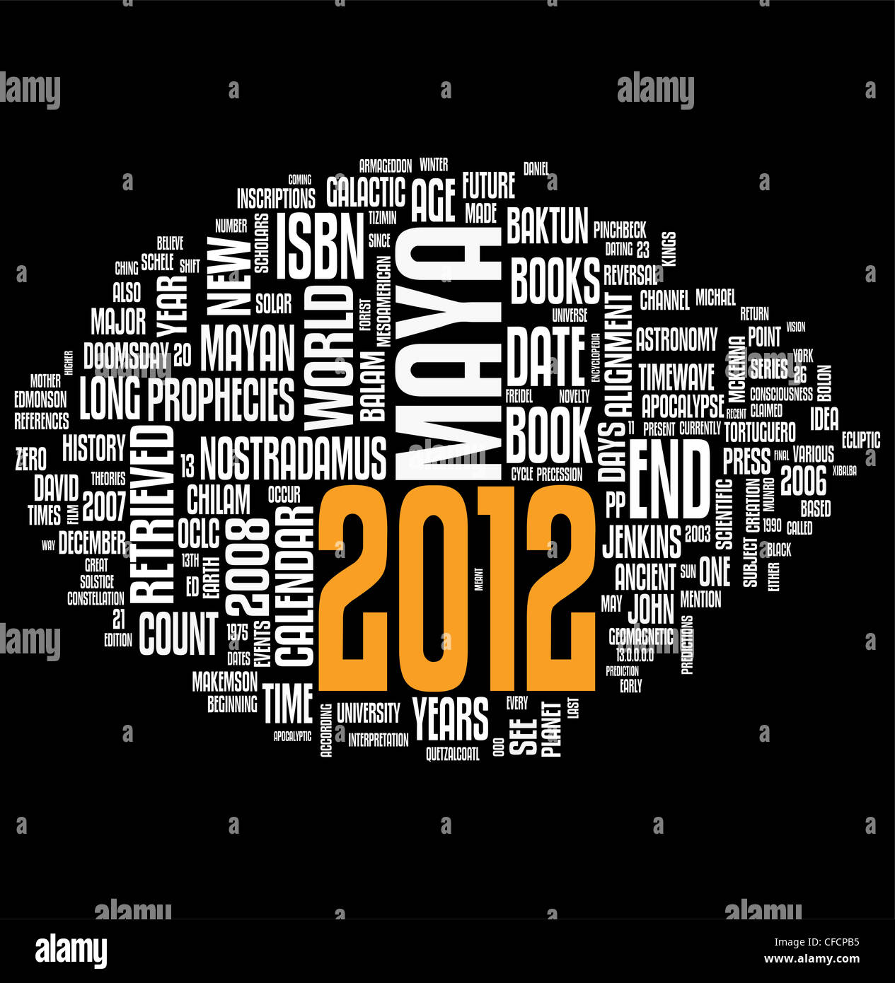 2012 calendario maya word cloud Foto Stock