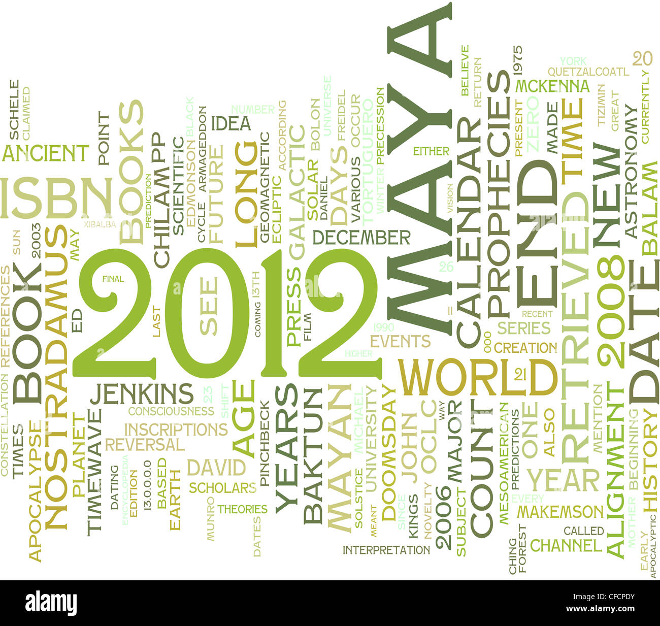 2012 calendario maya word cloud Foto Stock