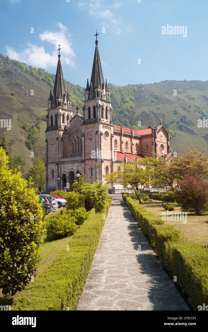 La chiesa a Covadonga, Asturias, Spagna, Europa Foto Stock