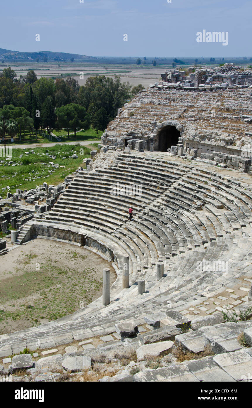 Anfiteatro di Mileto, antica città greca sulla costa occidentale dell'Anatolia, Turchia Foto Stock