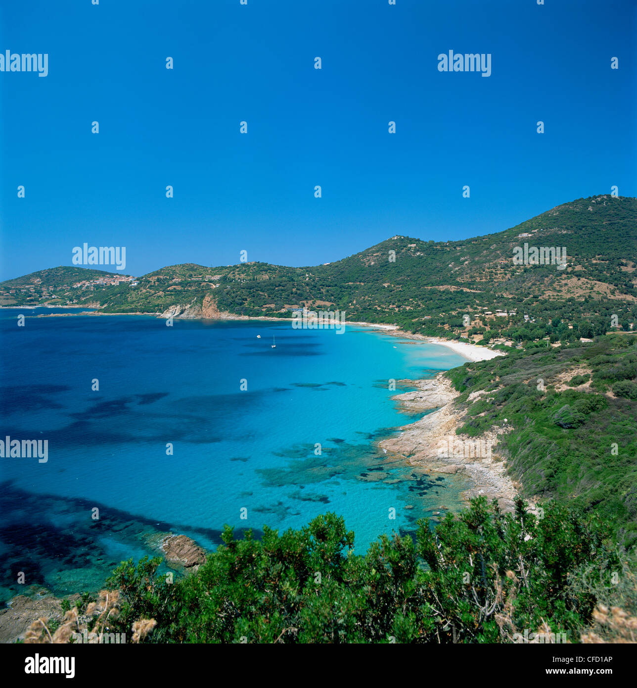 Cargese, costa ovest, Corsica, Francia, Mediterraneo, Europa Foto Stock