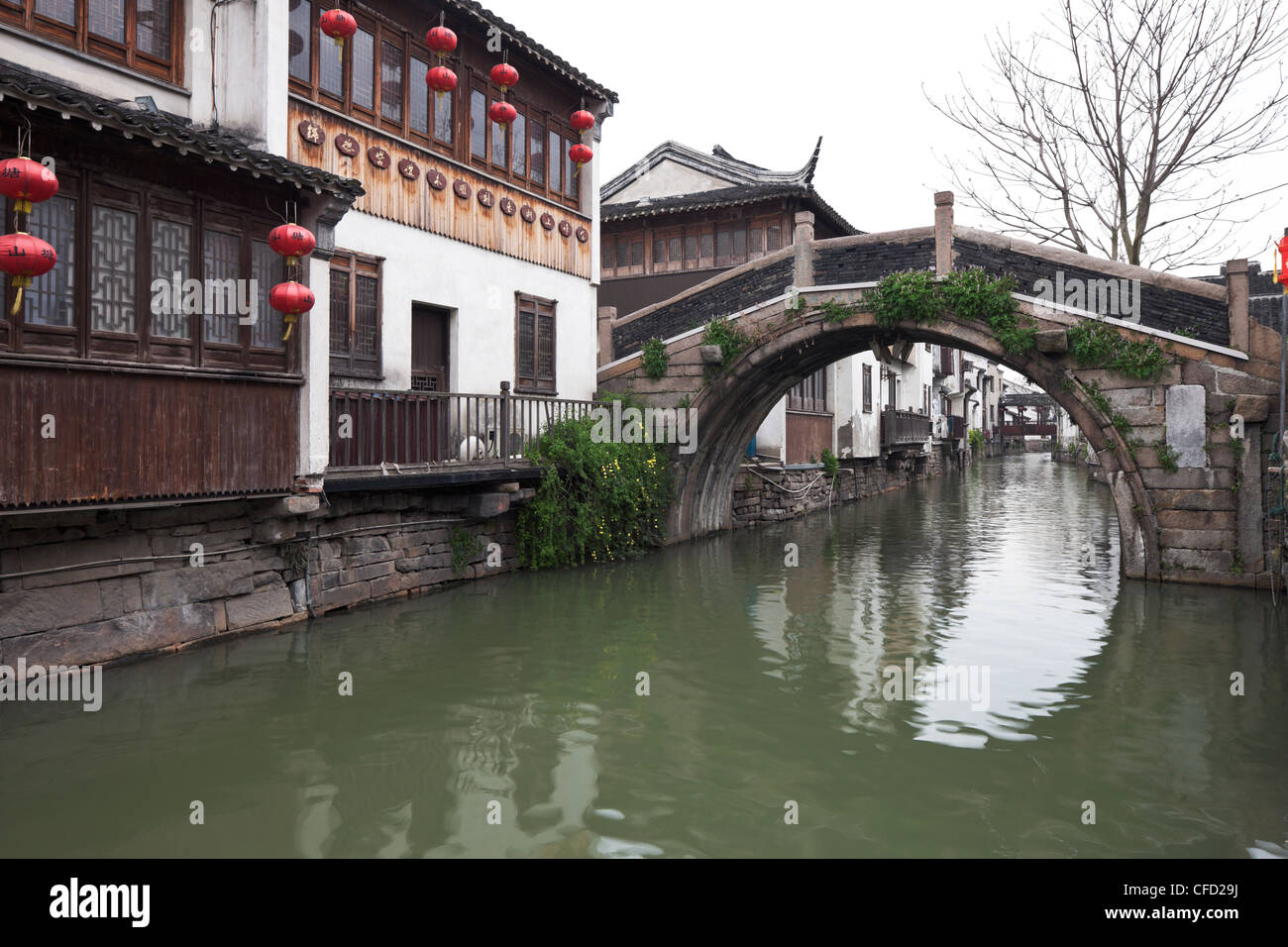 Cina，lago，Bungalow，travel，Città，house，Asia，fiume，lampada，vecchio，provincia dello Jiangsu，acqua，acqua superficie，villaggi，SCENIC， Foto Stock