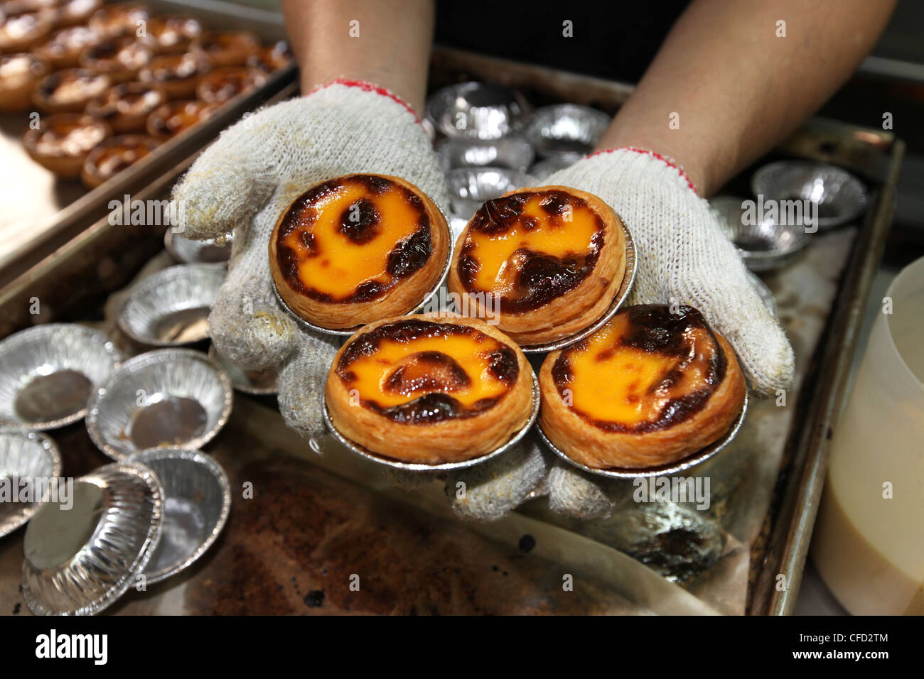 Uovo portoghese crostate, Pasteis de nata Foto Stock