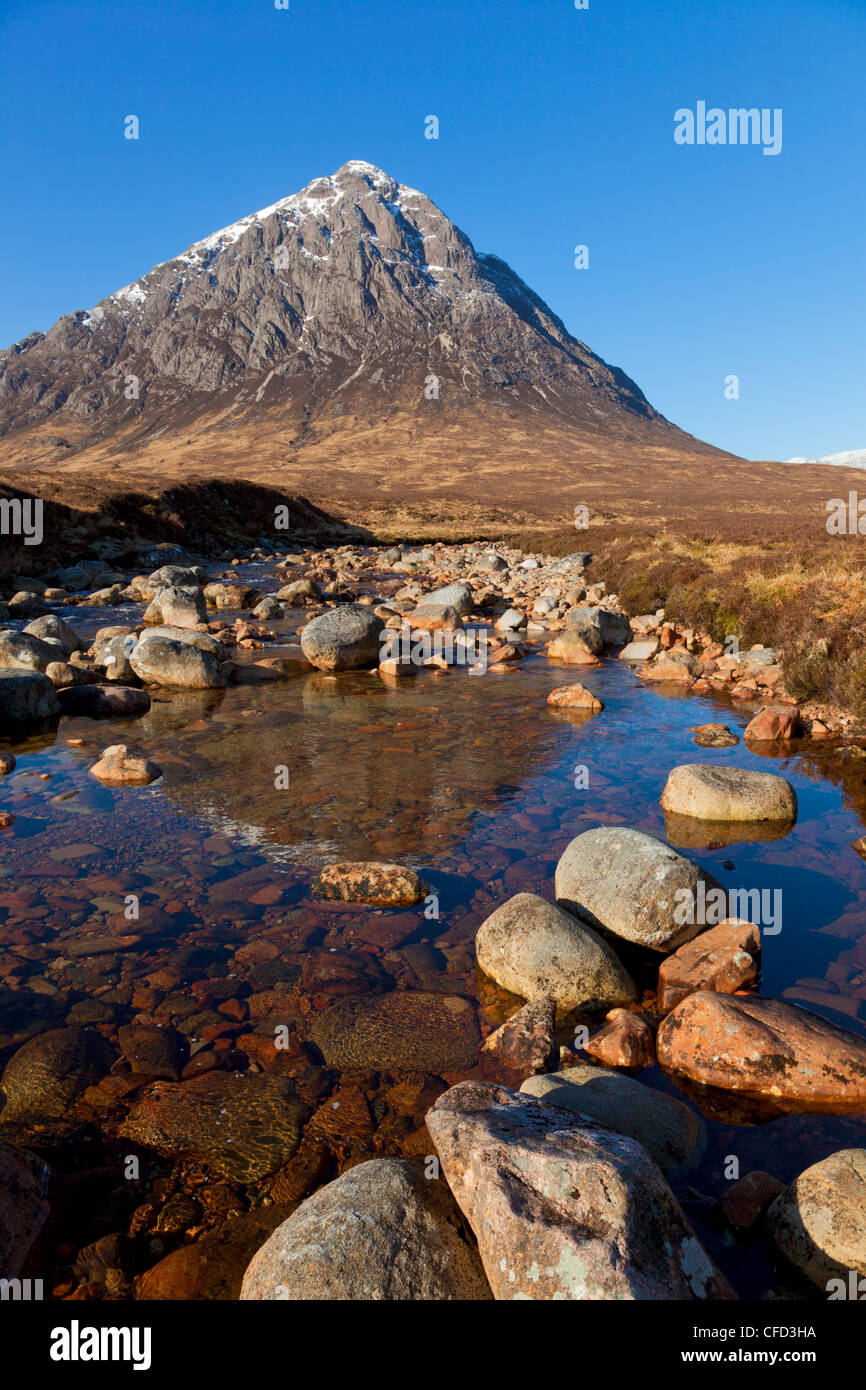 Buachaille Etive Mor, Glen Coe fine di Rannoch Moor, Highlands, Scotland, Regno Unito Foto Stock