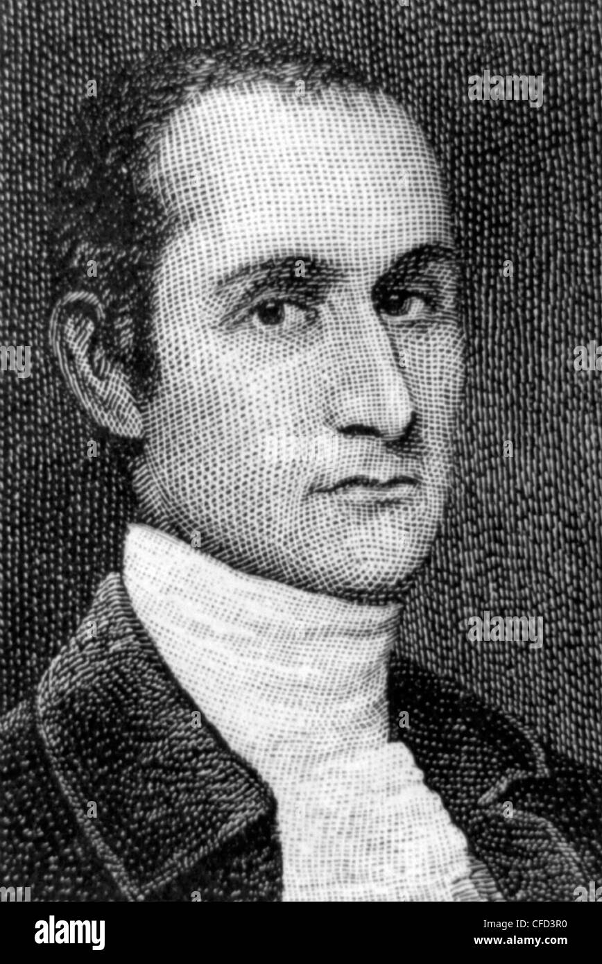 Vintage stampa Ritratto di statista americano, diplomatico e avvocato John Jay (1745 - 1829) - il primo US Chief Justice (1789 - 1795). Foto Stock