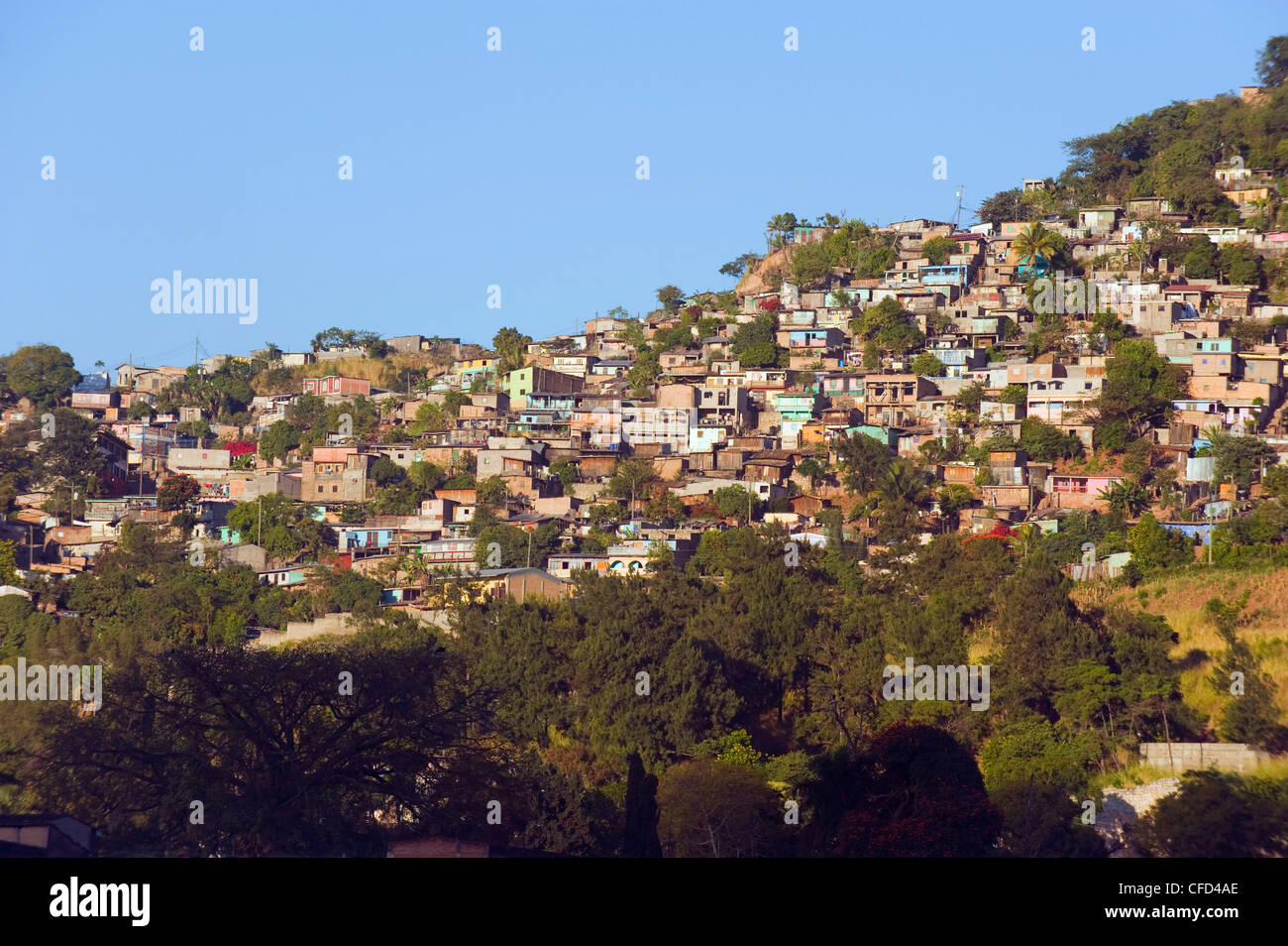 Hillside sobborghi di Tegucigalpa, Honduras, America Centrale Foto Stock