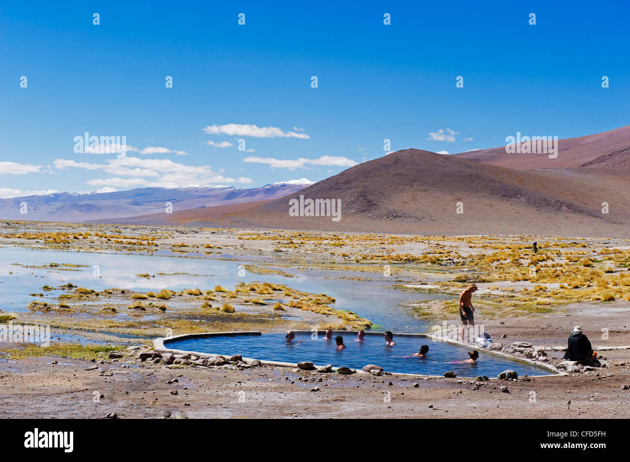 Natural, bagni termali, Eduardo Avaroa Andean riserva nazionale, Bolivia, Sud America Foto Stock