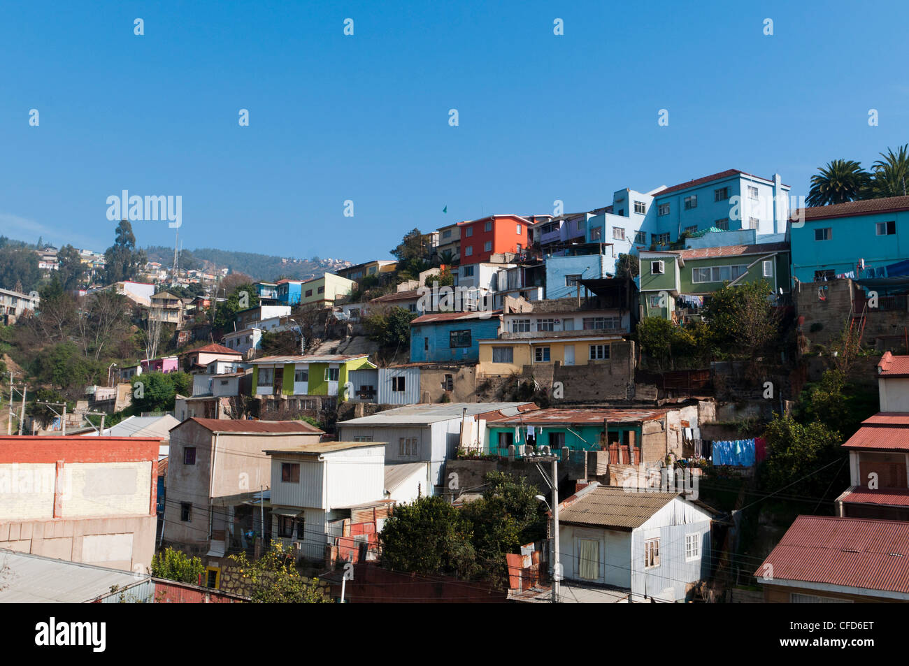 Cerro Alegre District, Valparaiso, Cile, Sud America Foto Stock