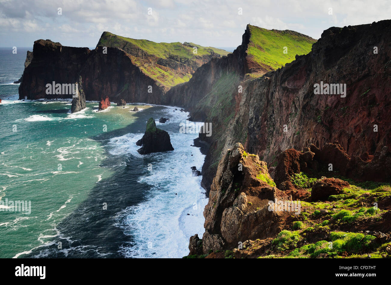 Ponta do Castelo, Madeira, Portogallo, Oceano Atlantico, Europa Foto Stock