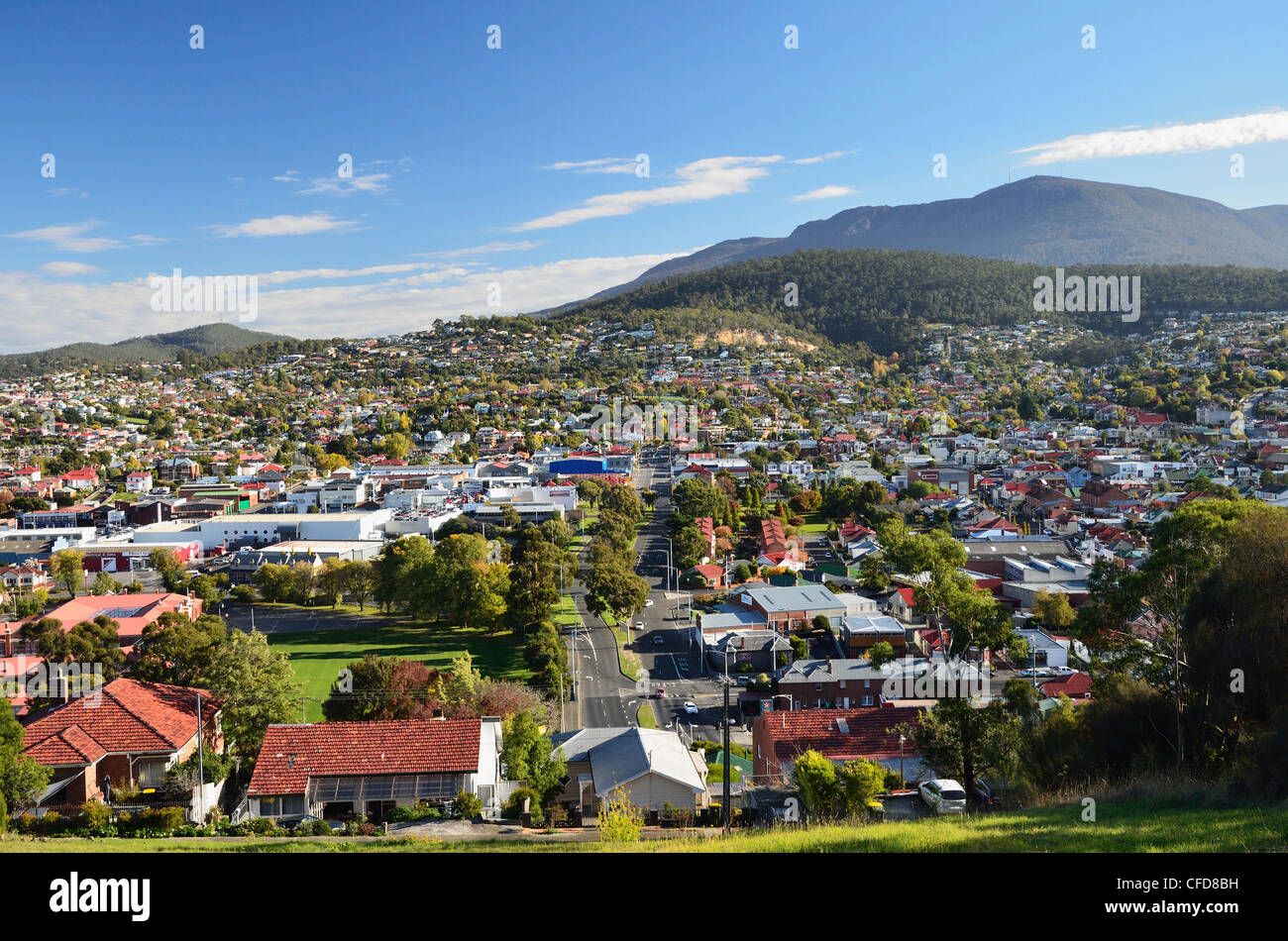 Vista di Hobart, Tasmania, Australia Pacific Foto Stock
