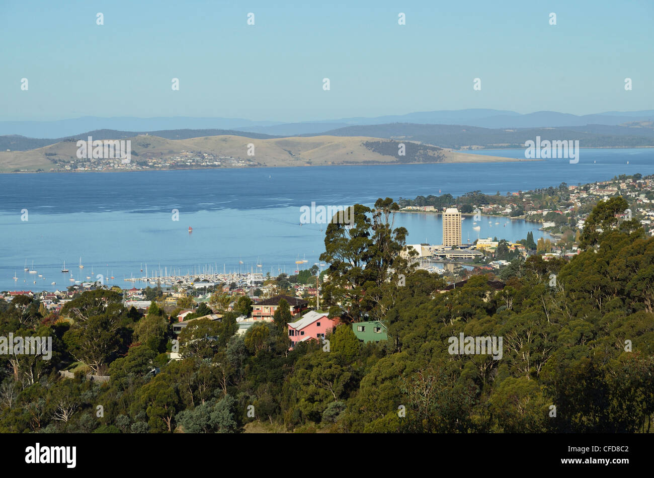 Hobart e il fiume Derwent, Tasmania, Australia Pacific Foto Stock