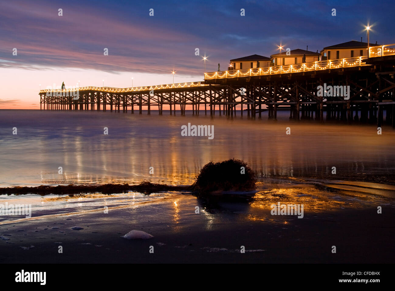 Il molo di cristallo sulla Pacific Beach, San Diego, California, Stati Uniti d'America, Foto Stock