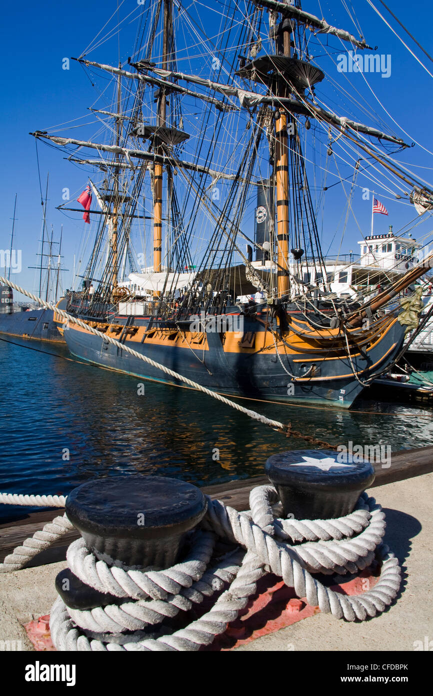 HMS Sorpresa al Museo Marittimo, Embarcadero, San Diego, California, Stati Uniti d'America, Foto Stock