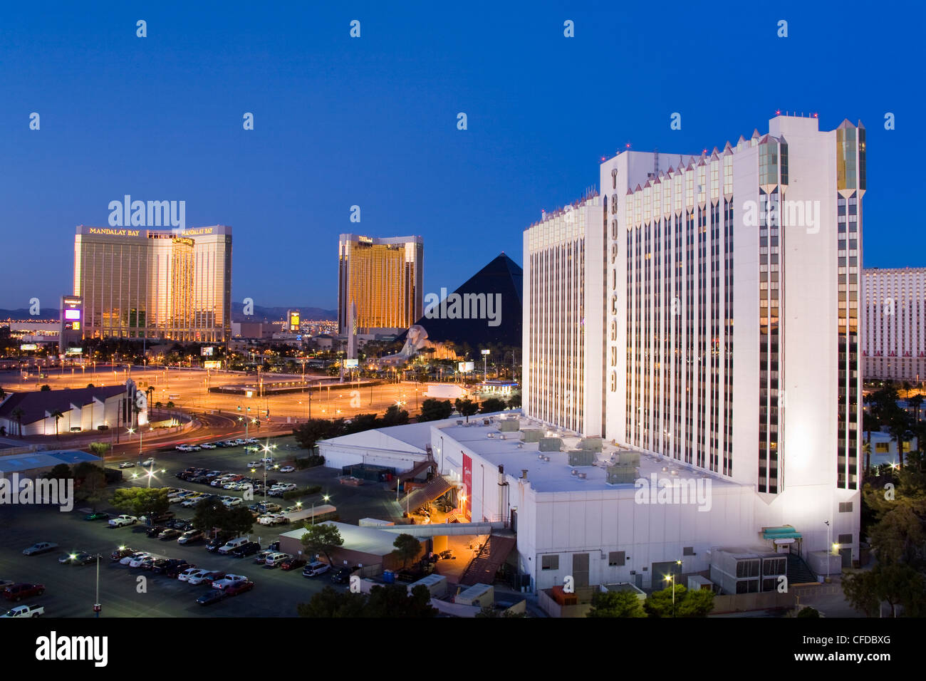 THEhotel, Tropicana e Mandalay Bay Casino, Las Vegas, Nevada, Stati Uniti d'America, Foto Stock