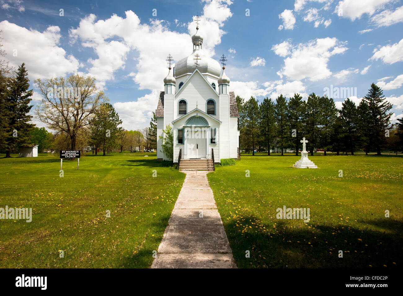 La parrocchia di san Michele ucraino chiesa Greco Ortodossa, Gardenton, Manitoba, Canada Foto Stock