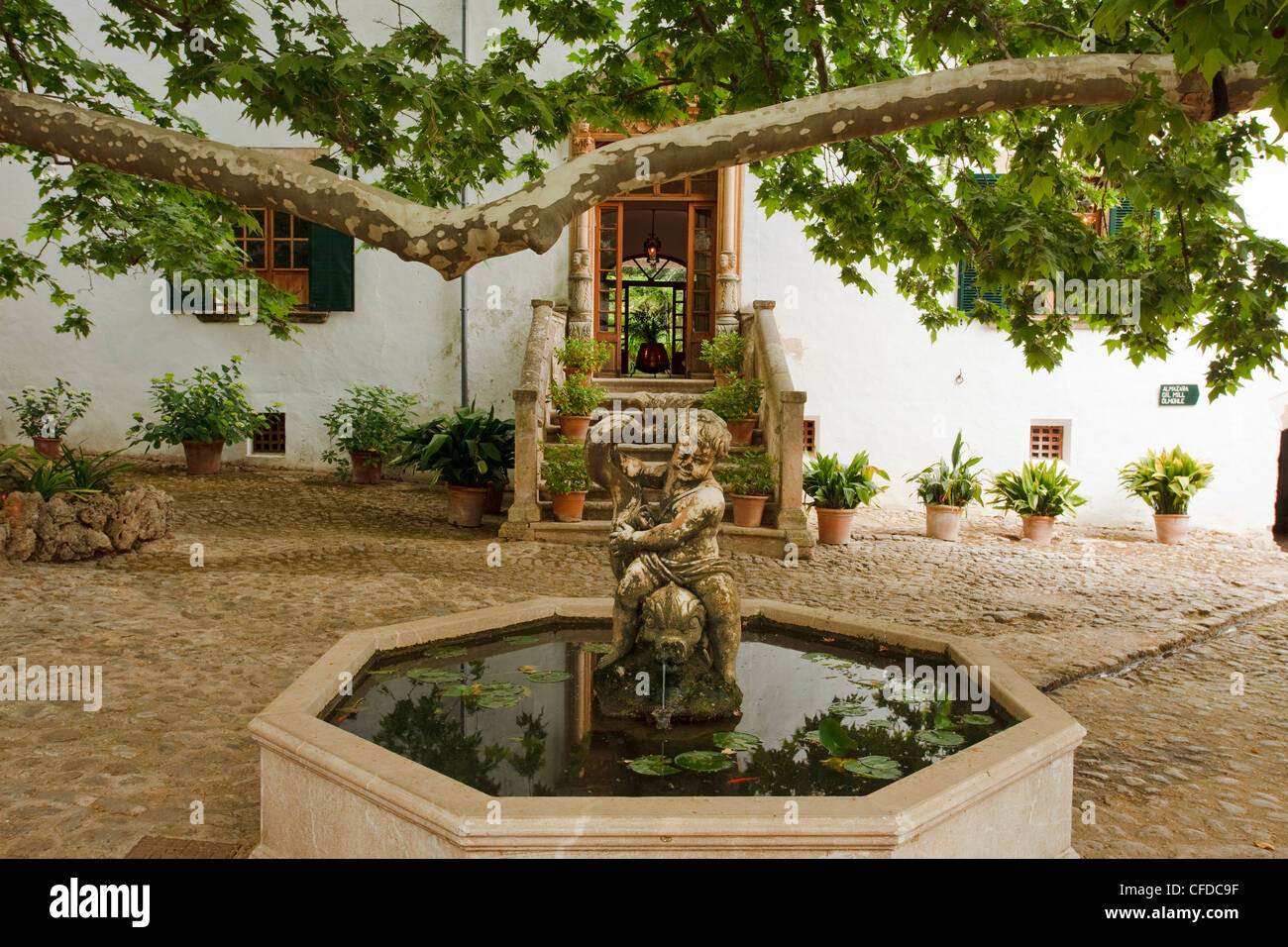 Jardins d Alfabia, moresco country estate, 14 15 secolo, Bunyola, Maiorca, isole Baleari, Spagna, Europa Foto Stock