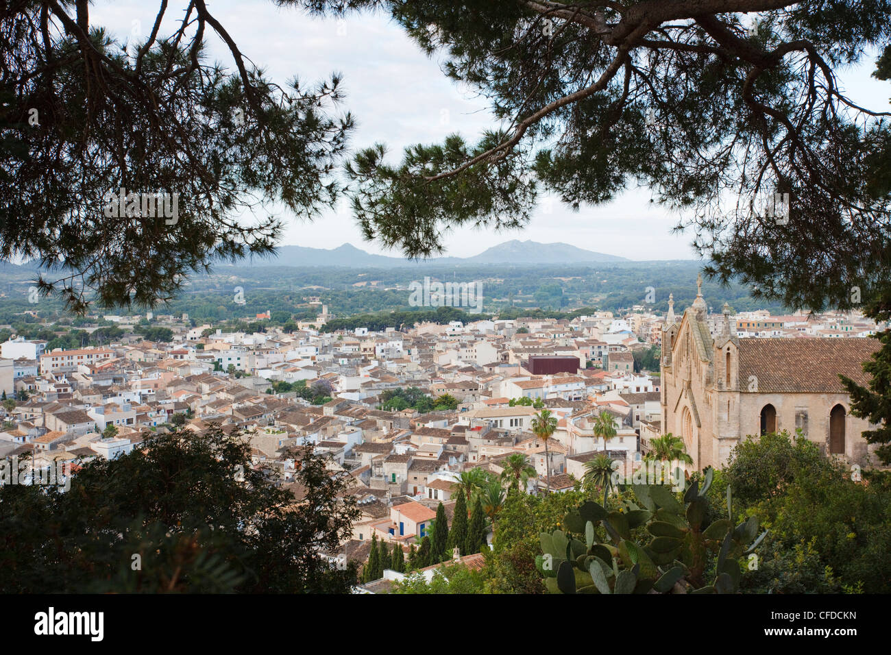 Chiesa Transfiguracio del Senyor, vista città, Arta, città, Maiorca, isole Baleari, Spagna, Europa Foto Stock