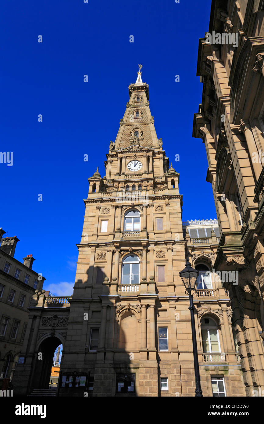 Halifax Town Hall, Halifax, Calderdale , West Yorkshire, Inghilterra, Regno Unito. Foto Stock