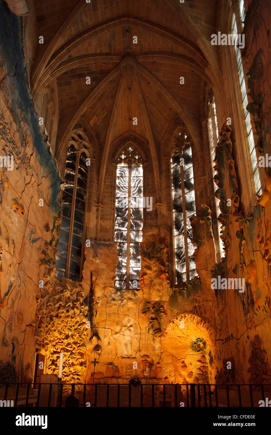 Corridoio laterale della cattedrale La Seu, Palma de Mallorca, Maiorca, isole Baleari, Spagna, Europa Foto Stock