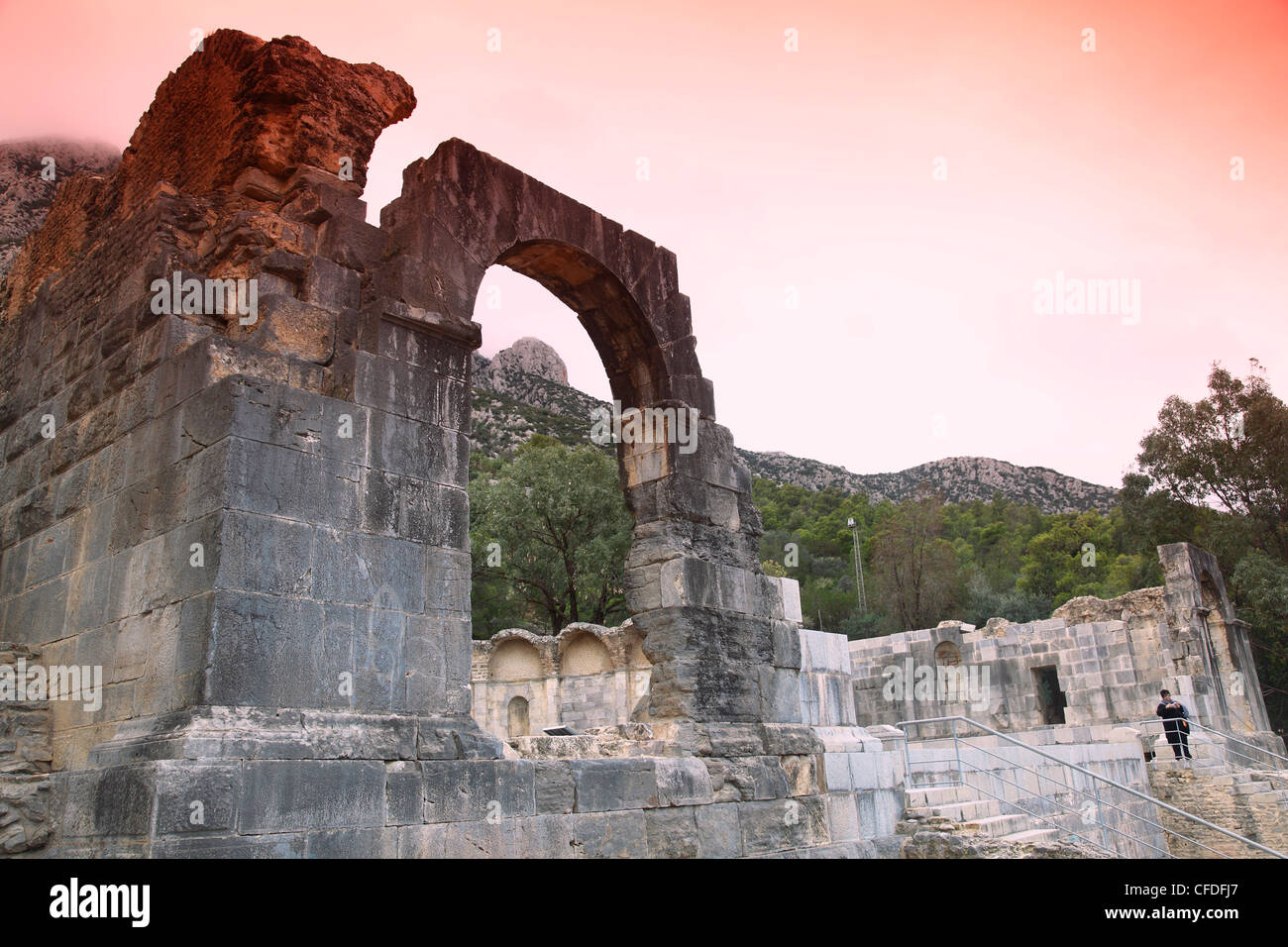 Rovine del romano Tempio dell'acqua, il punto di partenza dell'acquedotto di Cartagine, Zaghouan, Tunisia, Africa Settentrionale, Africa Foto Stock