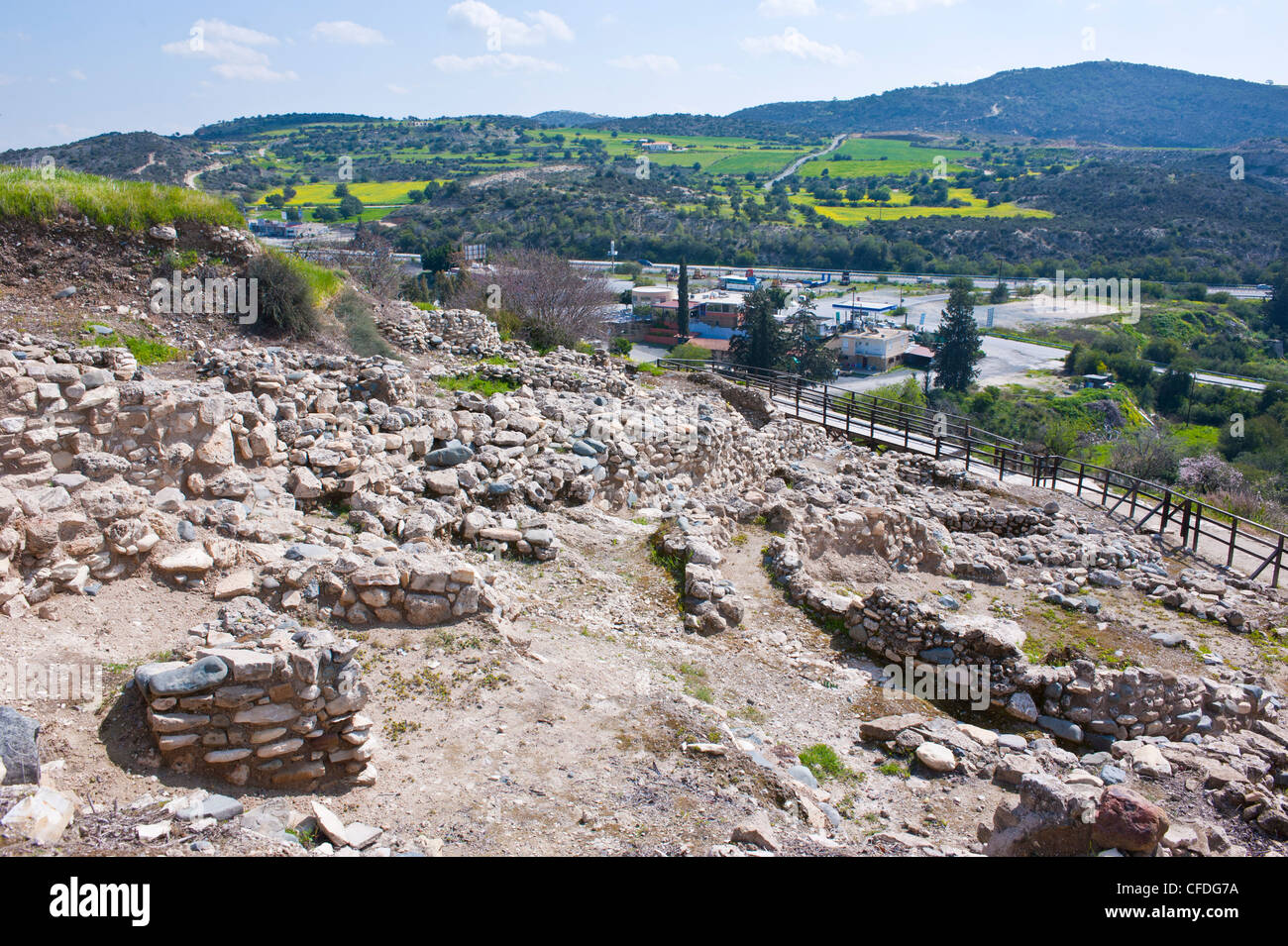 Gli scavi del neolitico di Choirokoitia, sito Patrimonio Mondiale dell'UNESCO, Cipro, Europa Foto Stock