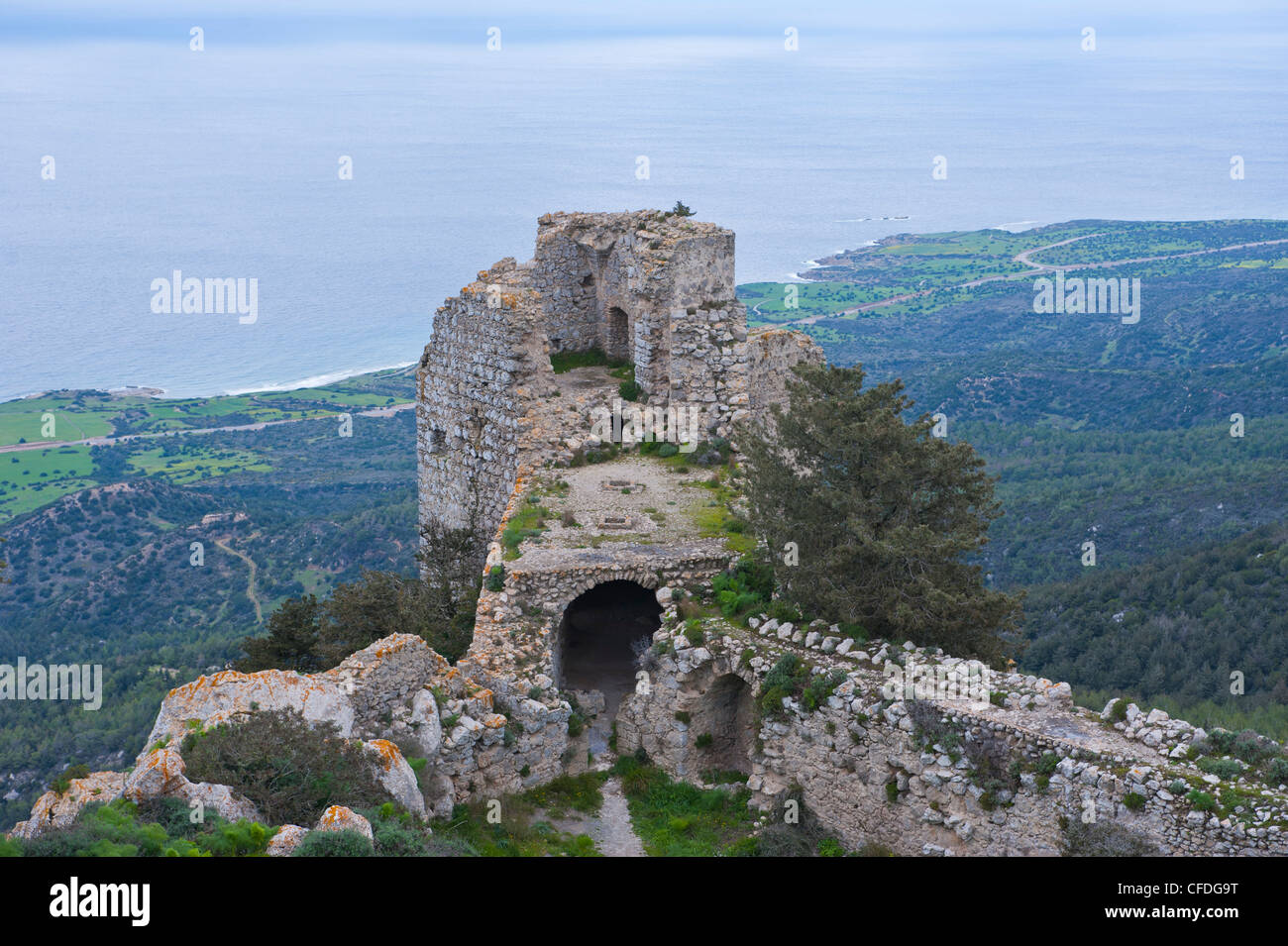 Castello dei Crociati, Kantara, parte turca di Cipro, Cipro, Europa Foto Stock
