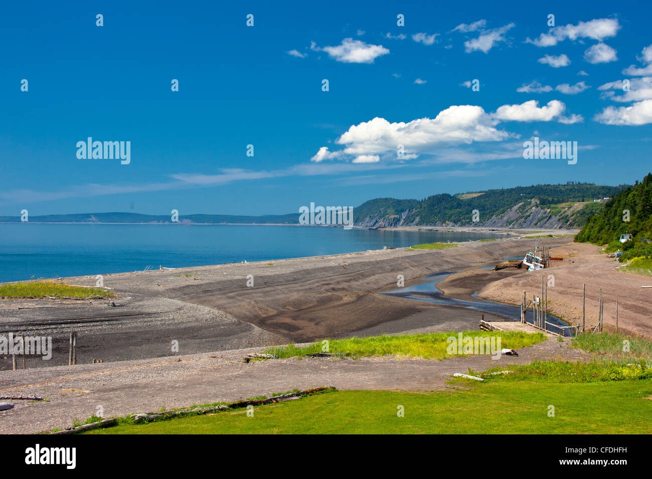 Costa, Porto Greville, Baia di Fundy, Nova Scotia, Canada Foto Stock