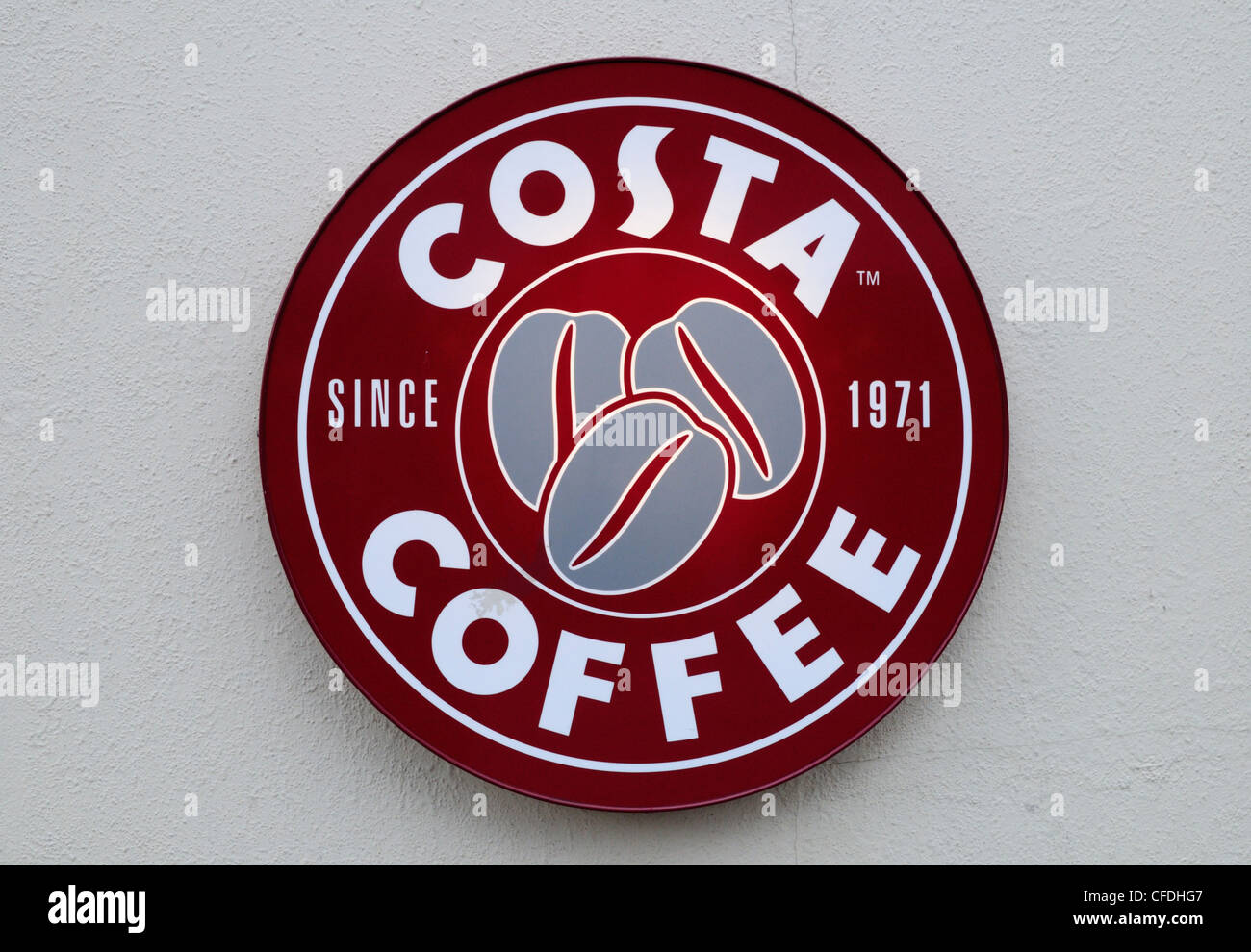 Costa Coffee Logo segno, Cambridge, Inghilterra, Regno Unito Foto Stock