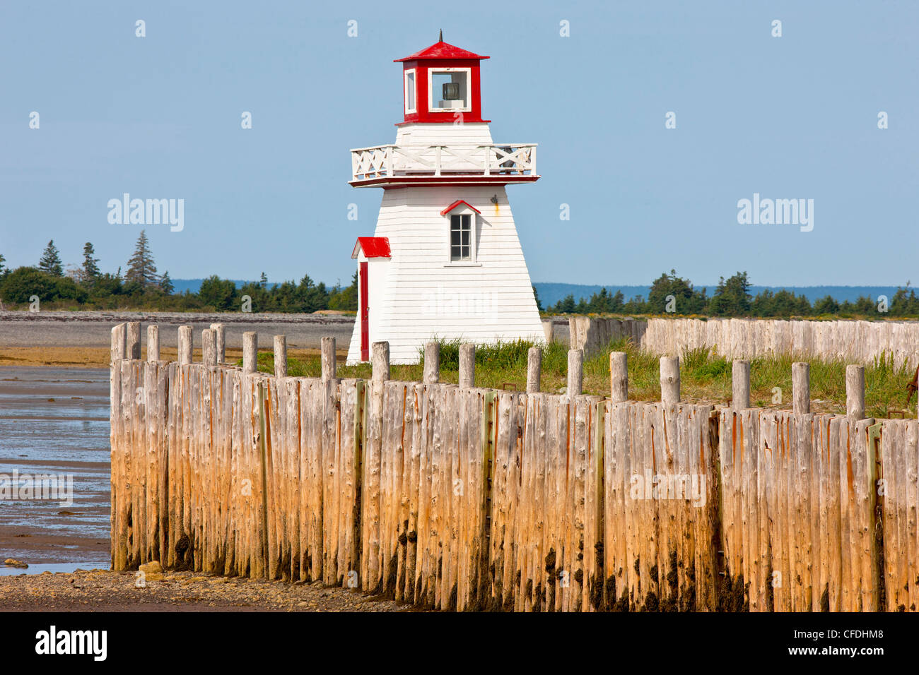 Rangelight, Belliveau Cove, Baia di Fundy, Nova Scotia, Canada Foto Stock