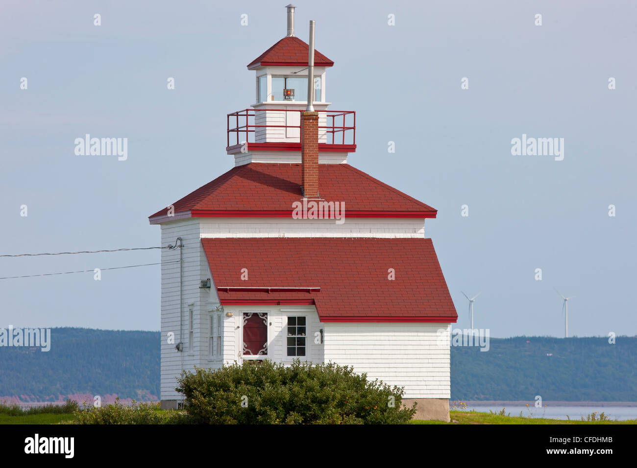 Gilbert Cove faro, Baia di Fundy, Nova Scotia, Canada Foto Stock
