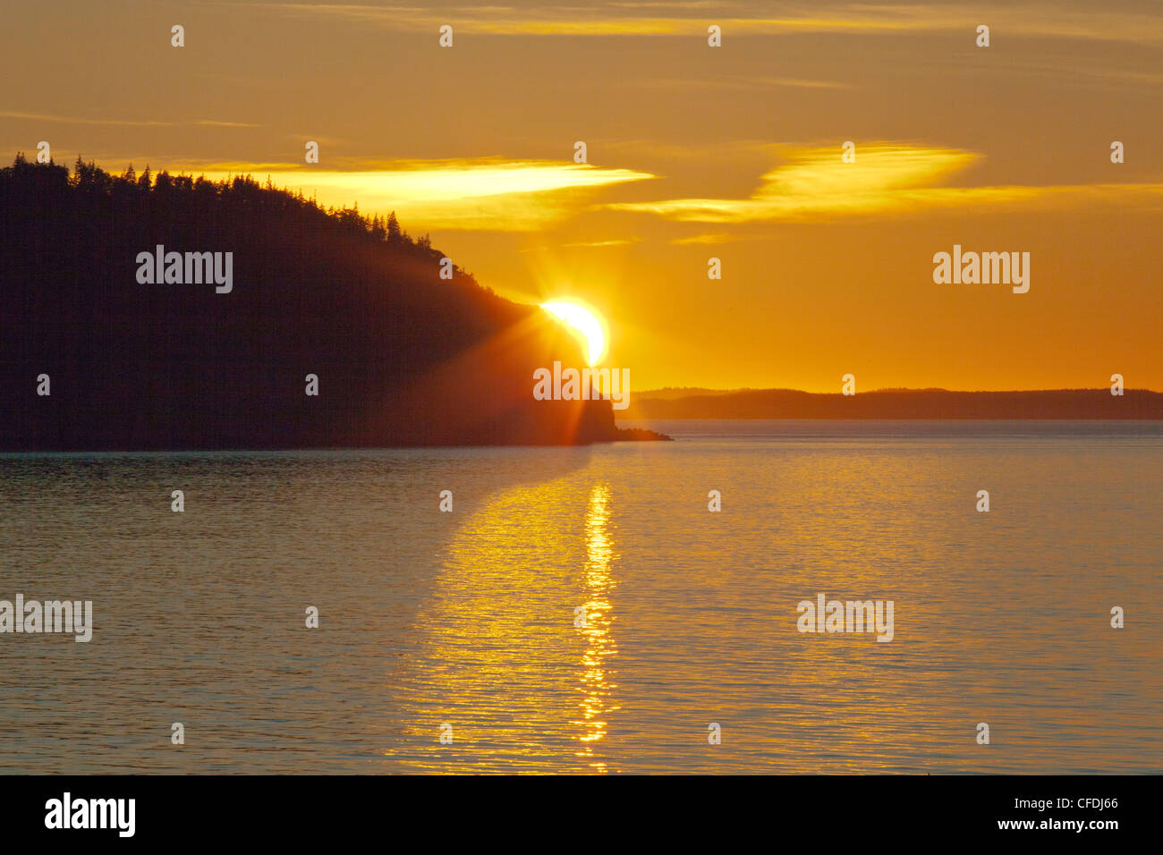 Tramonto, testa del Nord, Grand Manan Island, Baia di Fundy, New Brunswick, Canada Foto Stock