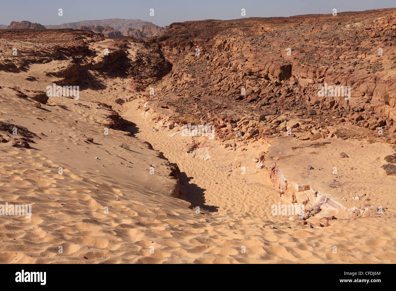 Erosione aiuta a formare splendide formazioni geologiche nel Canyon Colorato nel deserto del Sinai, Egitto, Africa Settentrionale, Africa Foto Stock