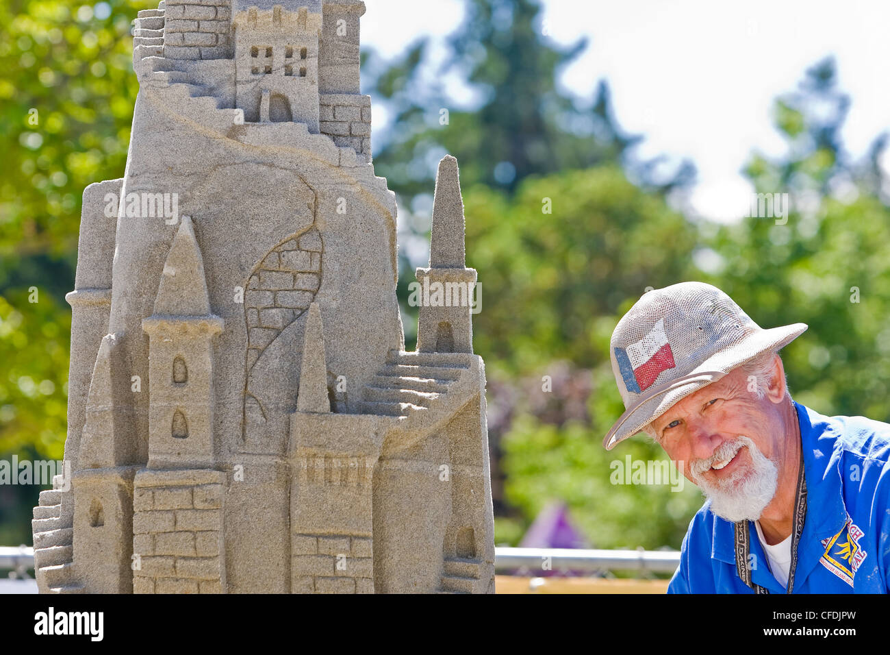 Castello di sabbia concorrente la scultura di sabbia annuale di Foto Stock