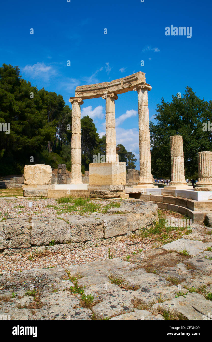Esedra di Erode Attico, sito archeologico, Olympia, Sito Patrimonio Mondiale dell'UNESCO, Grecia, Europa Foto Stock