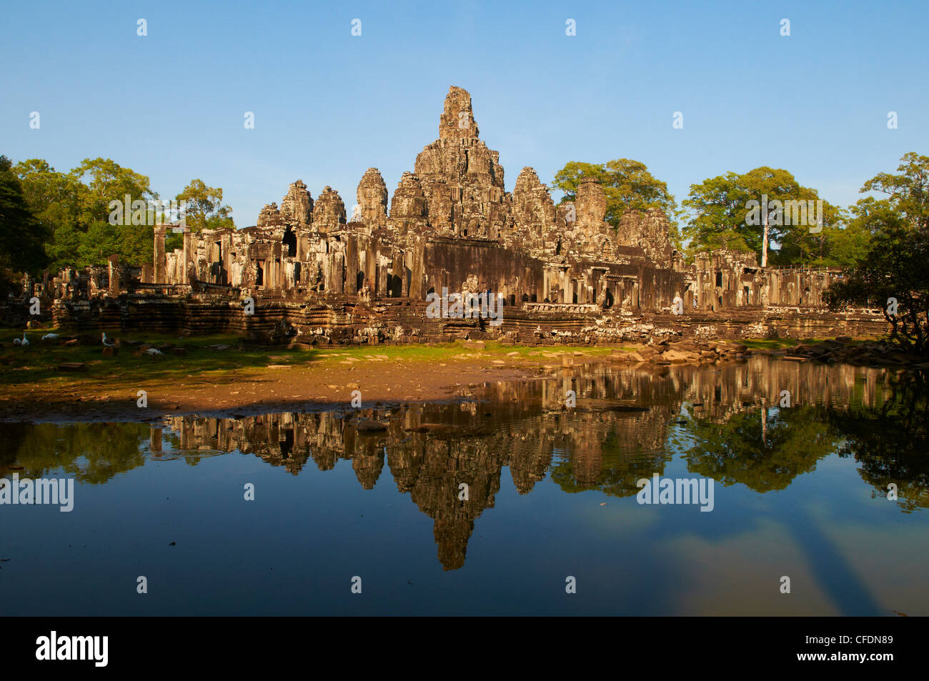 Tempio Bayon, risalente al XIII secolo, Angkor, Sito Patrimonio Mondiale dell'UNESCO, Siem Reap, Cambogia, Indocina, sud-est asiatico Foto Stock