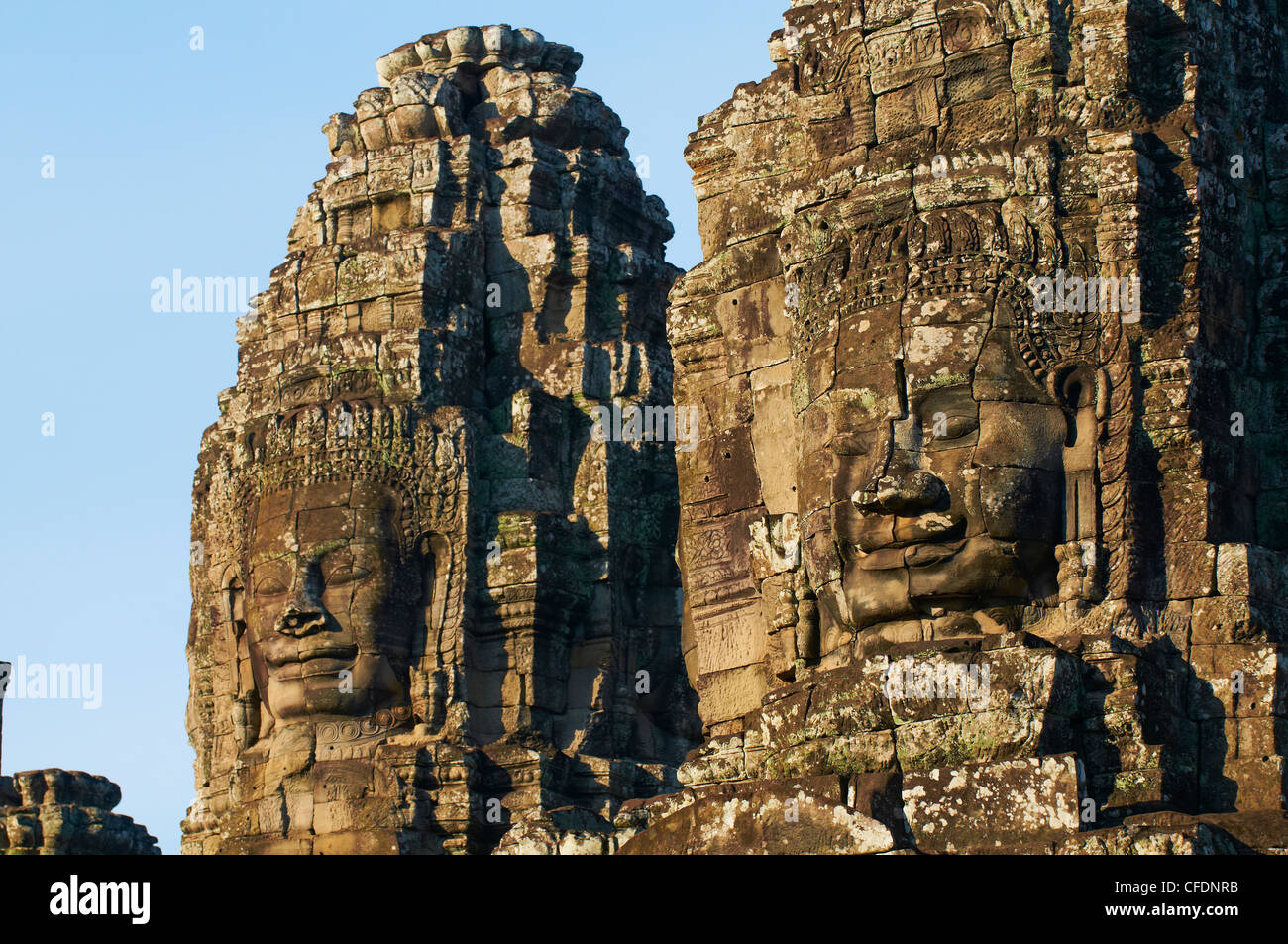 Tempio Bayon, risalente al XIII secolo, Angkor, Sito Patrimonio Mondiale dell'UNESCO, Siem Reap, Cambogia, Indocina, sud-est asiatico Foto Stock