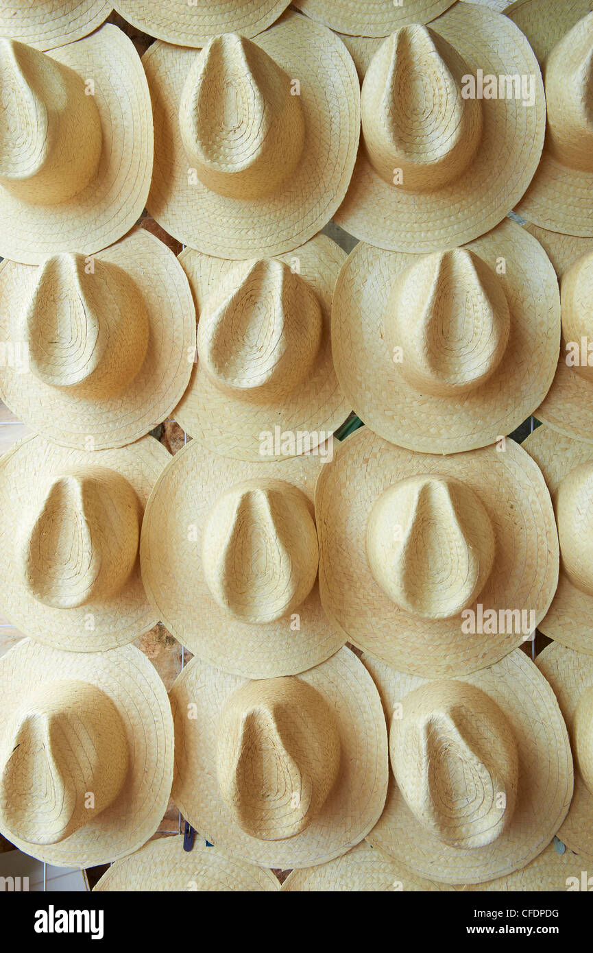 Panama cappelli per la vendita, Campeche, Messico Foto Stock