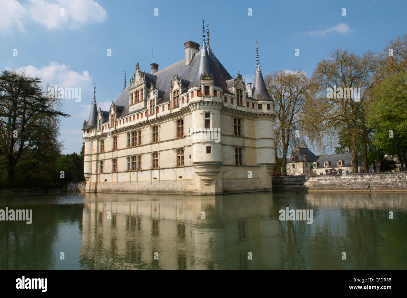 Azay le Rideau chateau, Sito Patrimonio Mondiale dell'UNESCO, Indre et Loire, Valle della Loira, in Francia, in Europa Foto Stock
