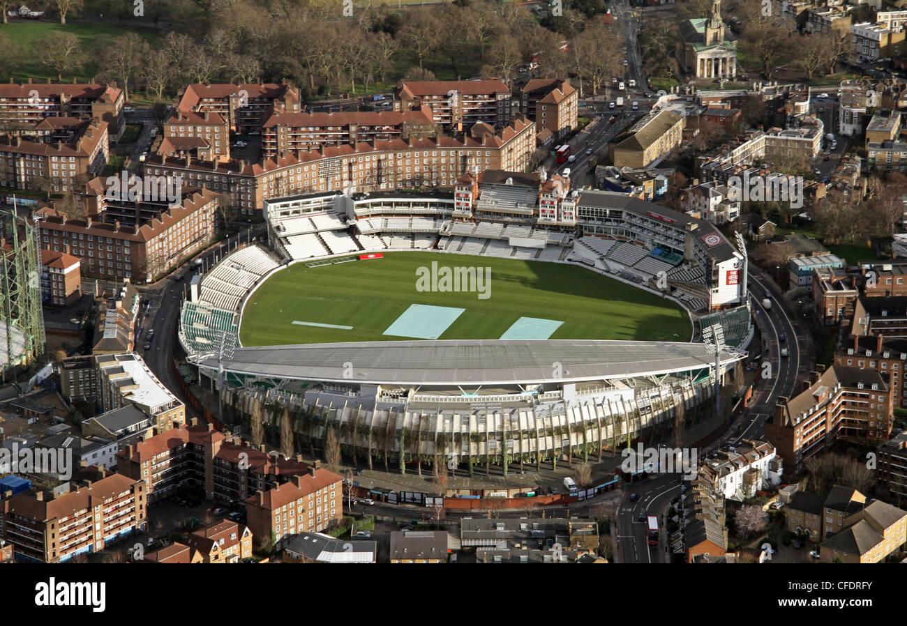 Immagine aerea di Kia Oval Cricket Ground a Londra sud Foto Stock