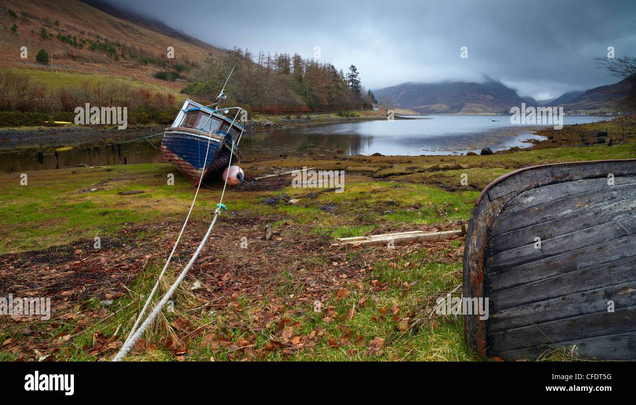 Un moody,mattina a Loch Long, Lochalsh, Scotland, Regno Unito, Europa Foto Stock