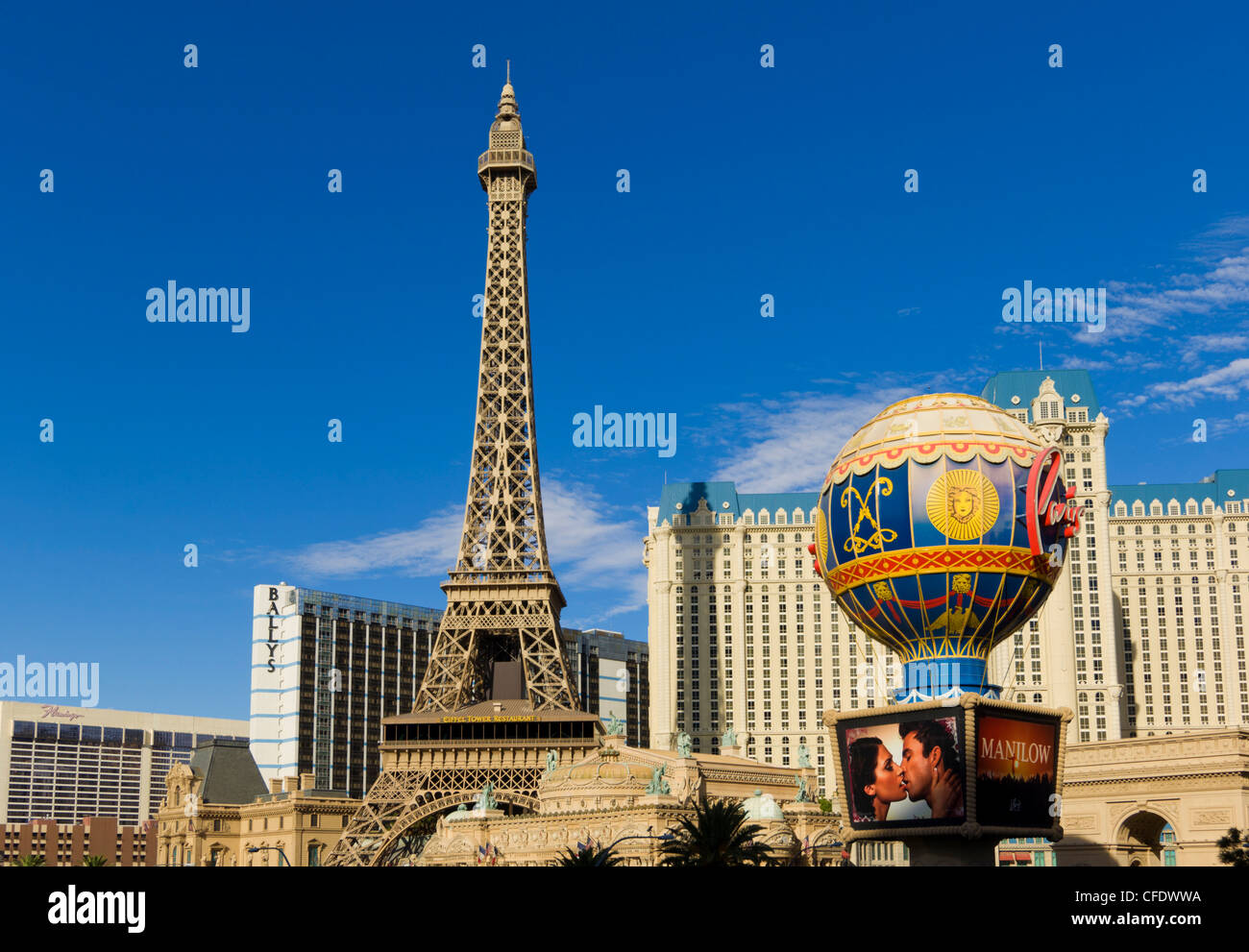 Hotel Parigi, la striscia di Las Vegas Boulevard South, Las Vegas, Nevada, STATI UNITI D'AMERICA Foto Stock