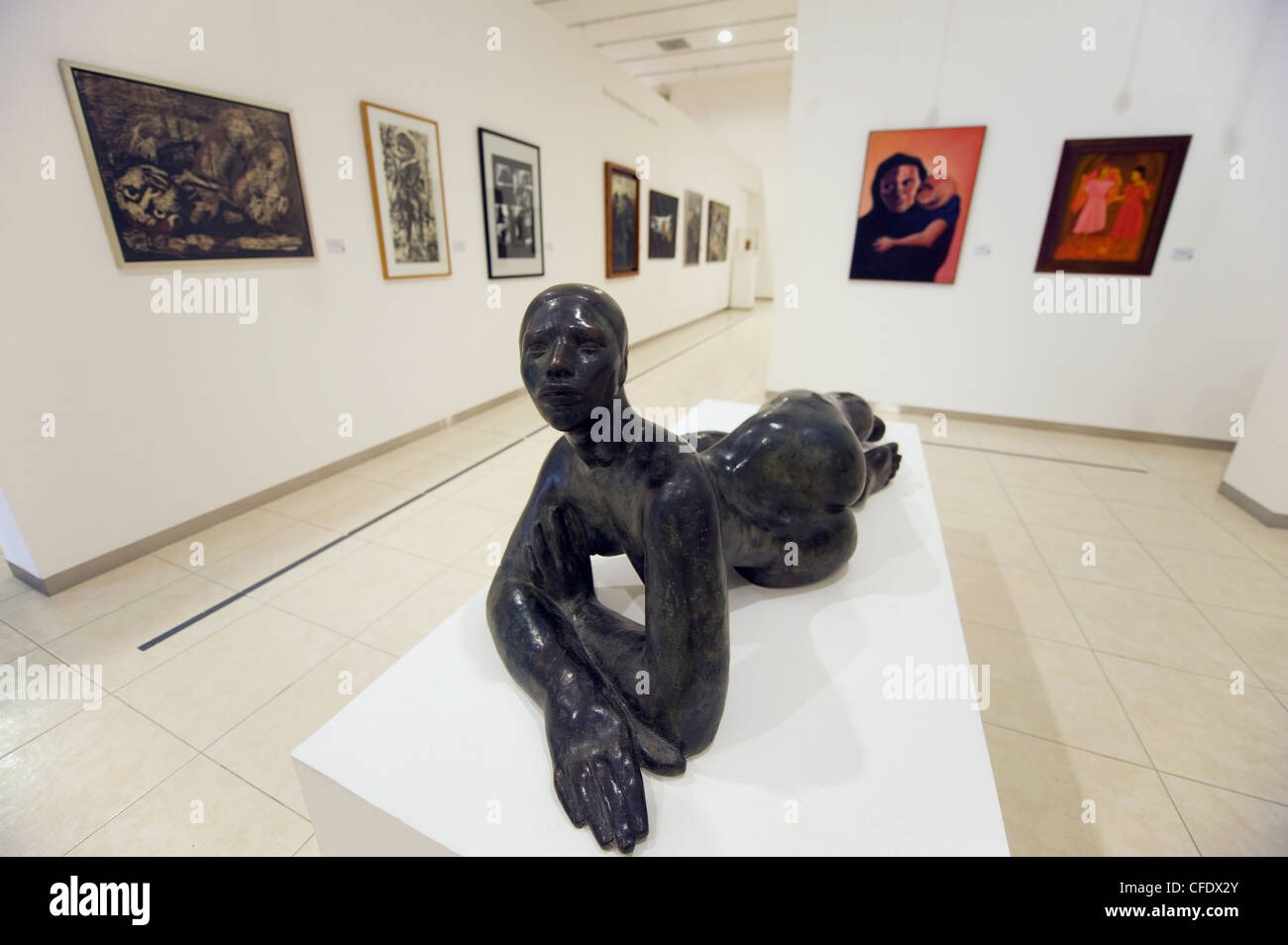 Statua in bronzo di Benjamin Saul, 1924-1980, Museo de Arte de El Salvador, San Salvador El Salvador, America Centrale Foto Stock