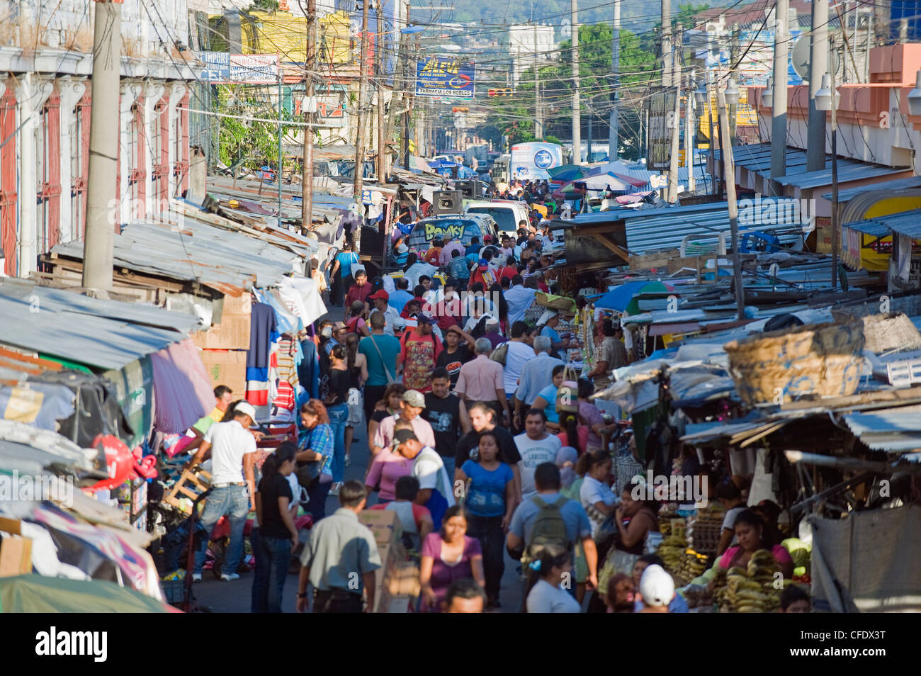 Street Market, San Salvador El Salvador, America Centrale Foto Stock