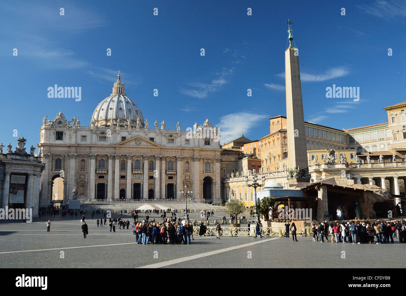 Piazza San Pietro (St. Piazza San Pietro), Città del Vaticano, Roma, Lazio, l'Italia, Europa Foto Stock